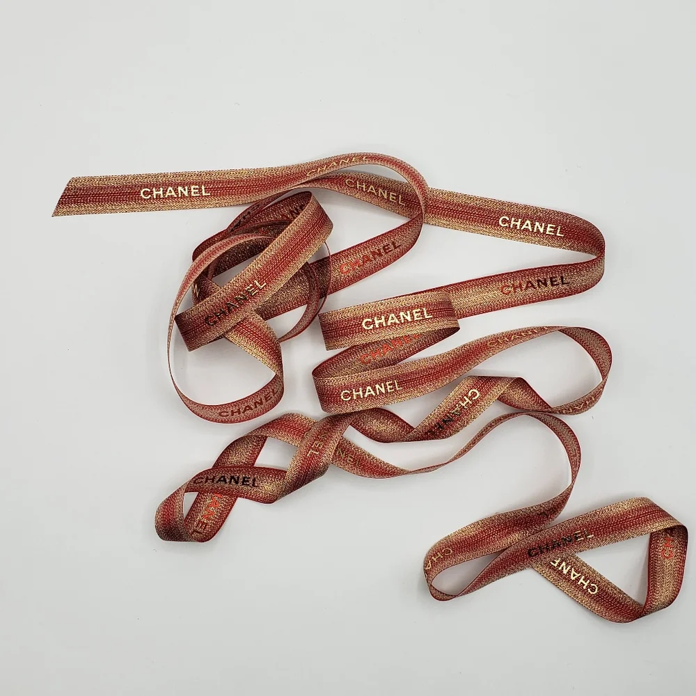 Chanel Red Gold Ribbon 162 inches
